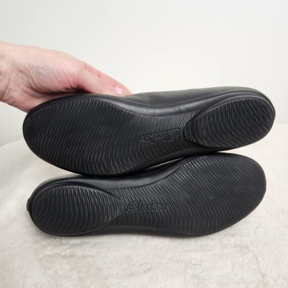 Clarks Collection Black Leather Gracelin Vail Ballet Flats Size 8 US/39 EU - Picture 8 of 10